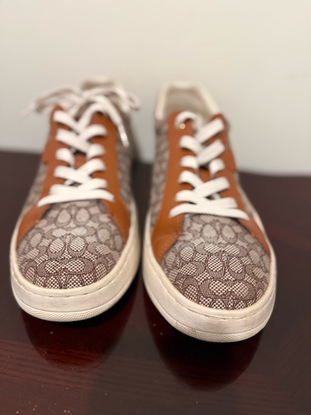 Coach Lowline low top sneaker signature jacquard tan brown monogram women’s 11 - Picture 6 of 10